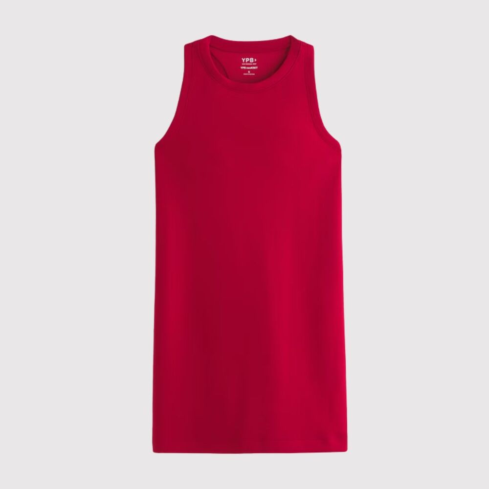 Abercrombie Fitch YPB neoKNIT Mini Dress Red On The Go Unlined Stretch Medium